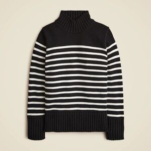 J. Crew Cotton Turtleneck in Navy Stripe